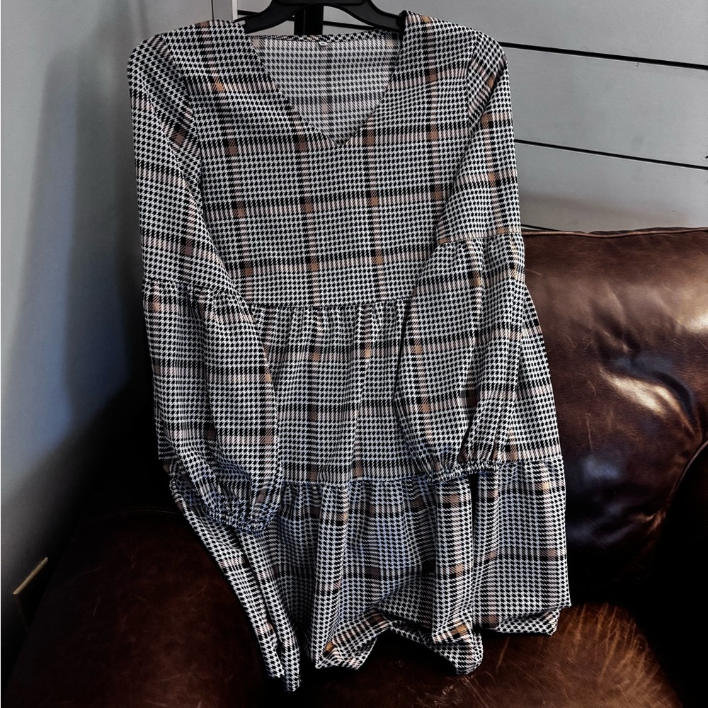 Amazon Black and White Plaid Dress